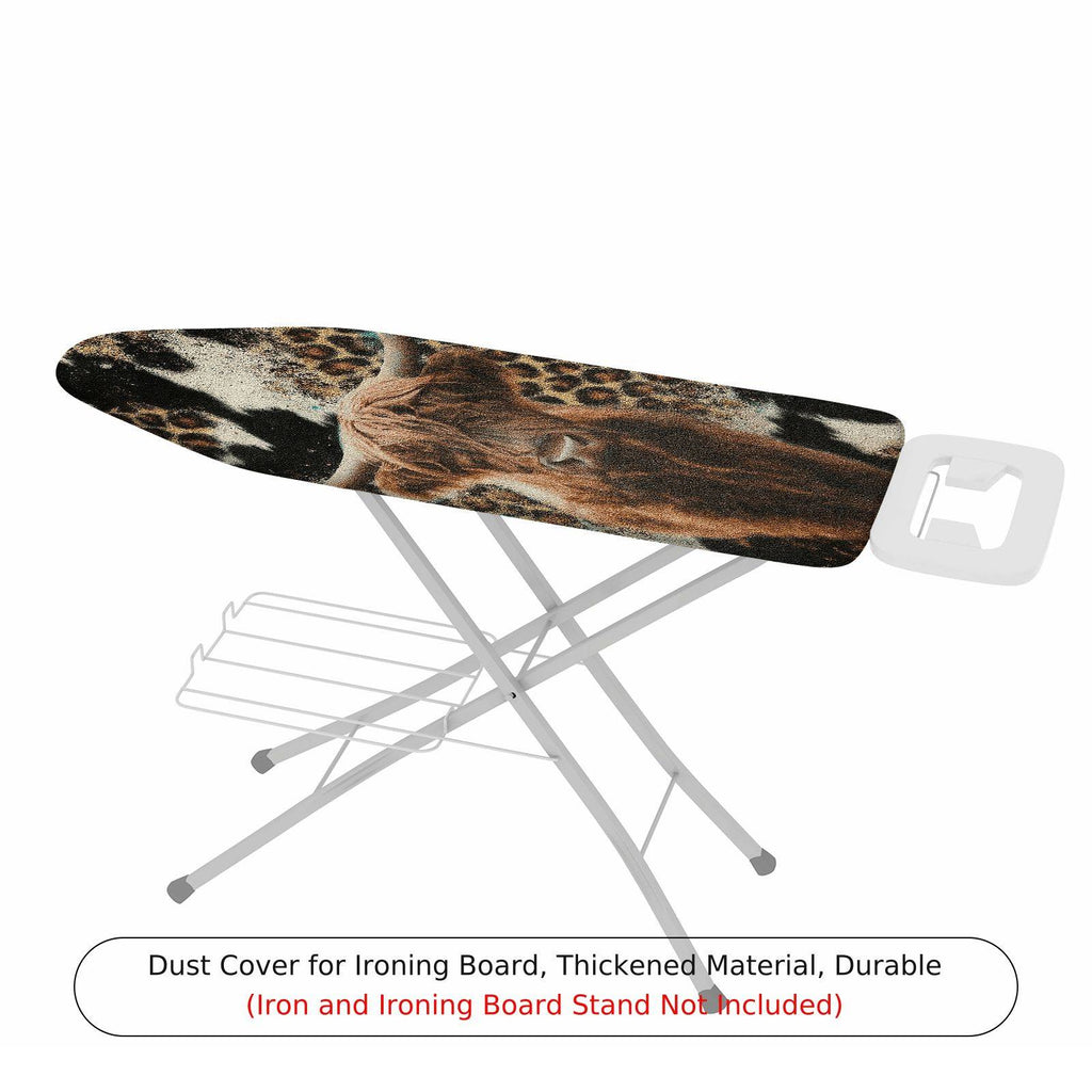 1-Piece Animal Print Cow Pattern Leopard Design  Ironing Board Cover, Universal Size, Without Board