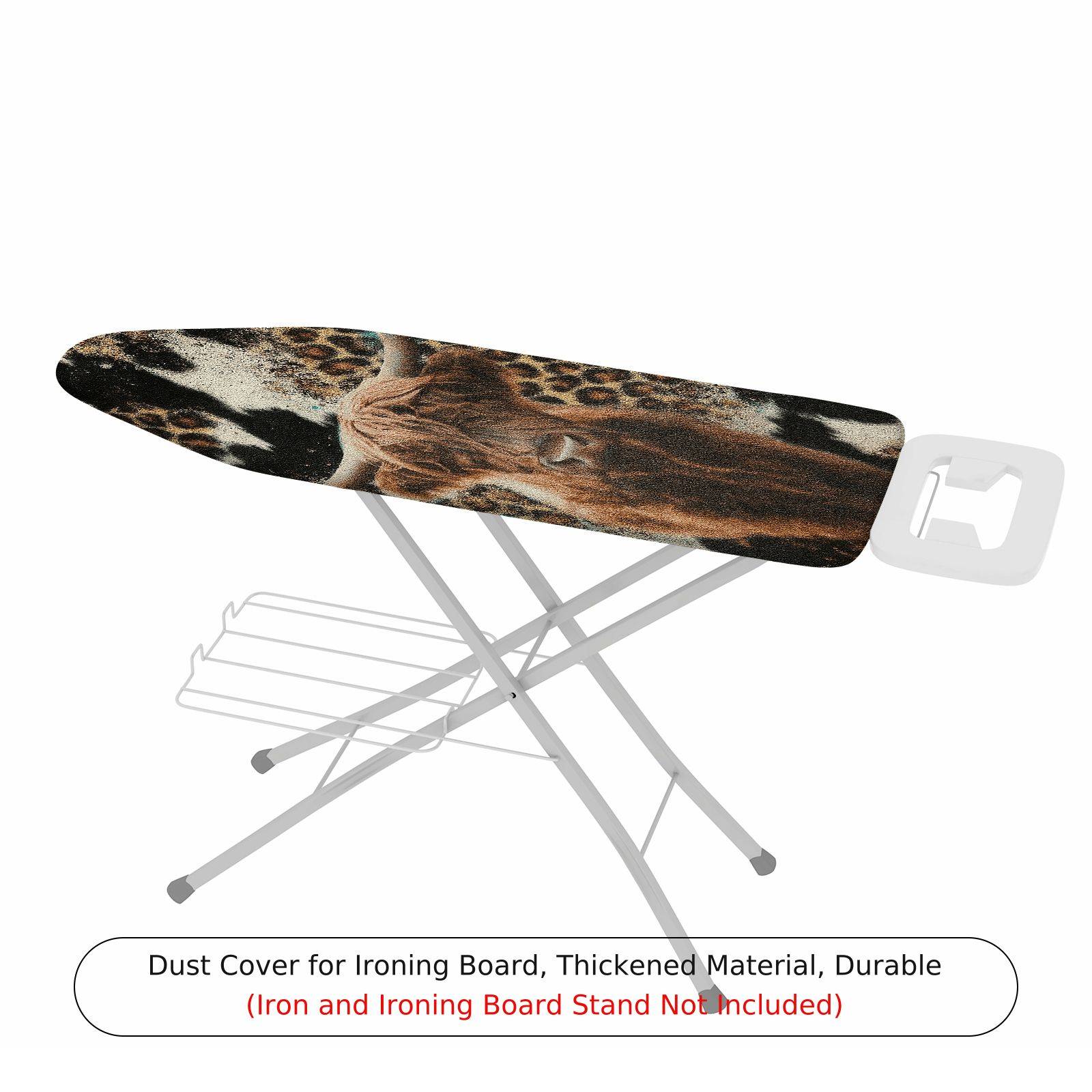 1-Piece Animal Print Cow Pattern Leopard Design  Ironing Board Cover, Universal Size, Without Board