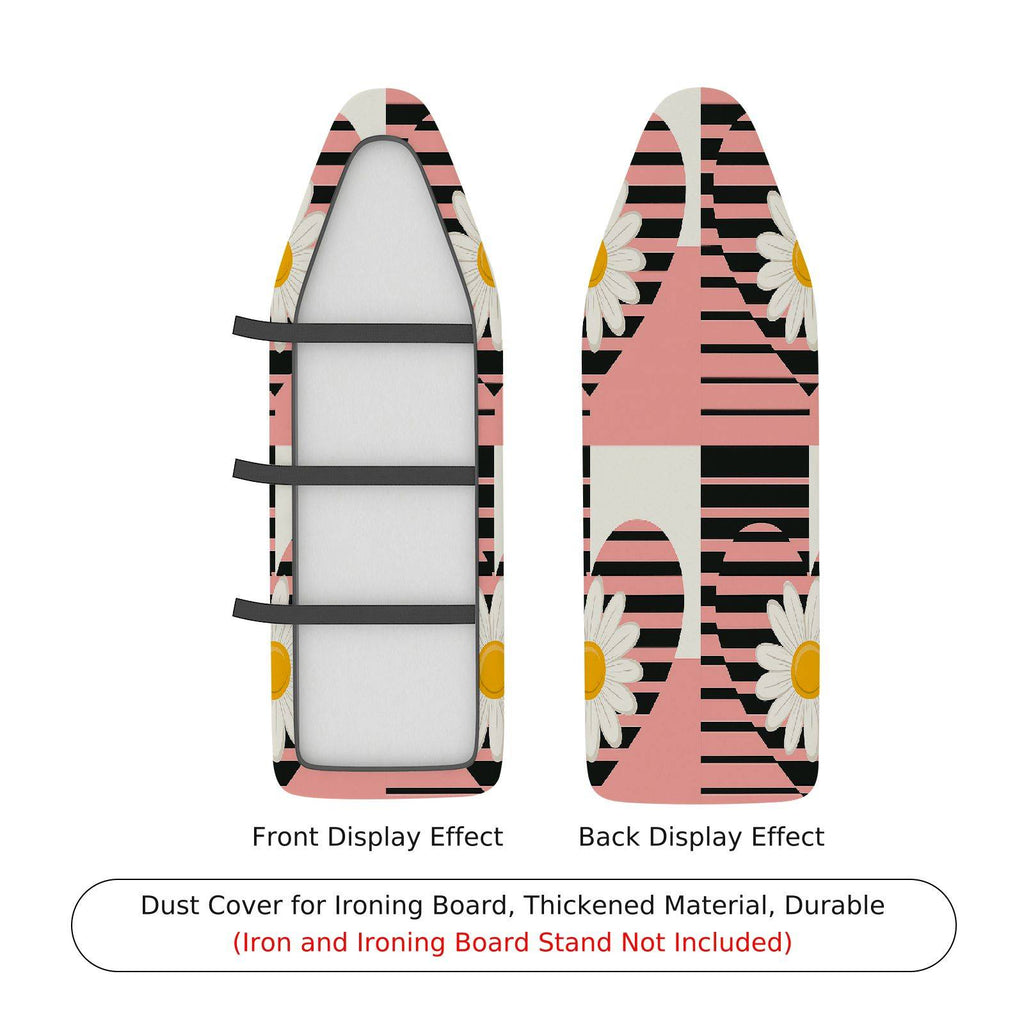 1-Piece Floral Stripe Pink  Ironing Board Cover, Universal Size, Without Board