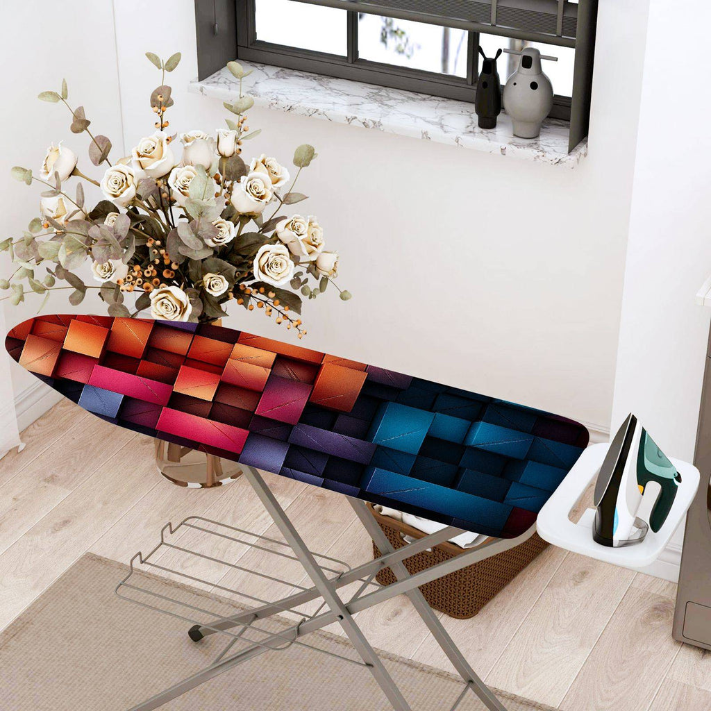 1-Piece Colorful Abstract Geometric Pattern  Ironing Board Cover, Universal Size, Without Board