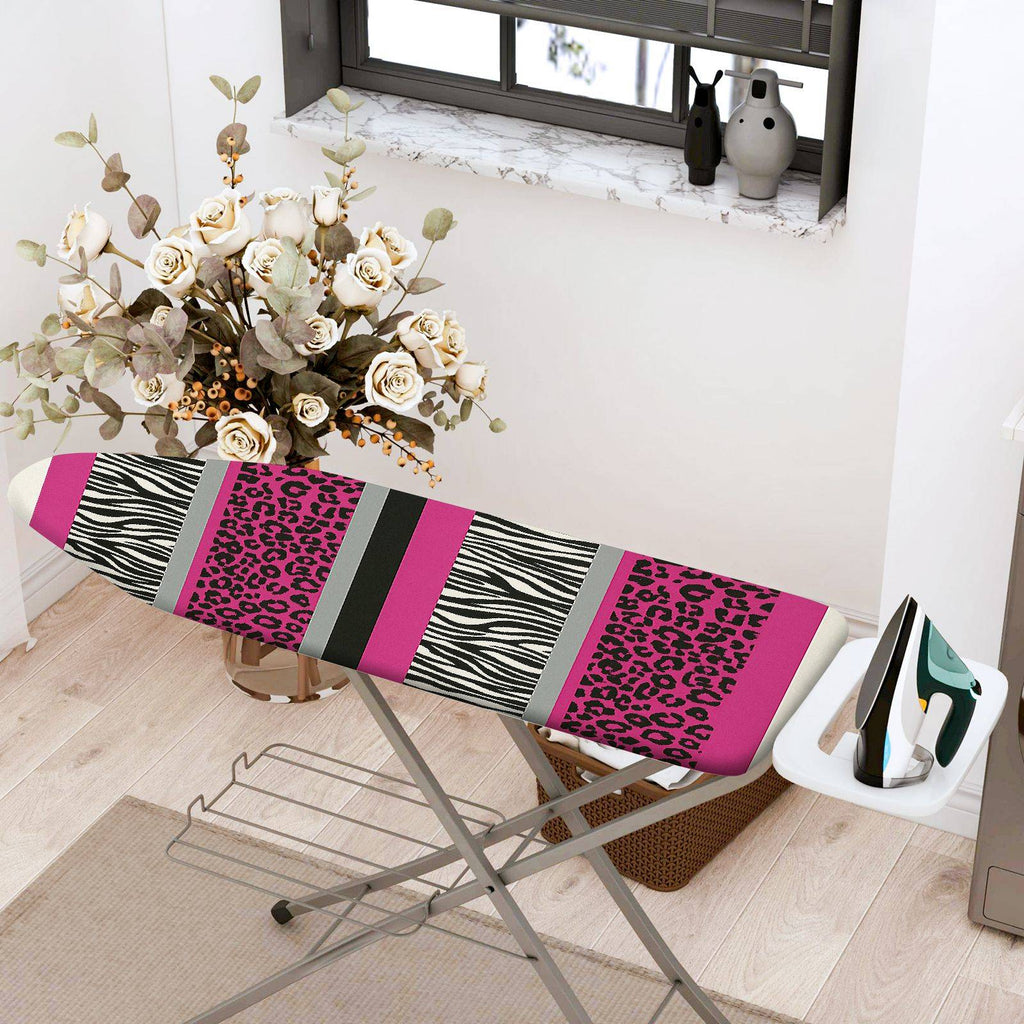 1-Piece Leopard Zebra Pink  Ironing Board Cover, Universal Size, Without Board