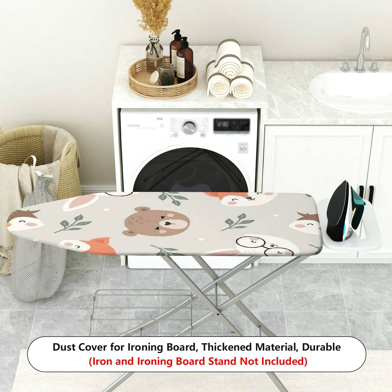 1-Piece Animal  Fox Bear Rabbit  Ironing Board Cover, Universal Size, Without Board