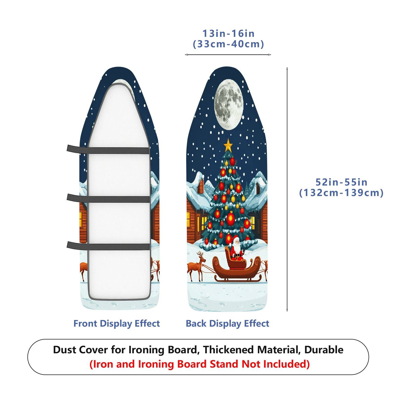 1-Piece Christmas Santa Moon  Ironing Board Cover, Universal Size, Without Board