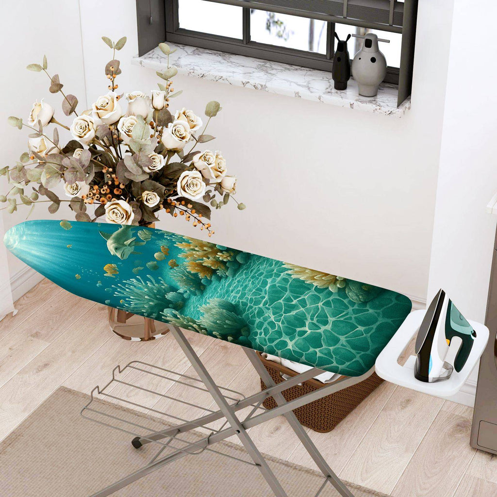 1-Piece Ocean Coral Fish  Ironing Board Cover, Universal Size, Without Board