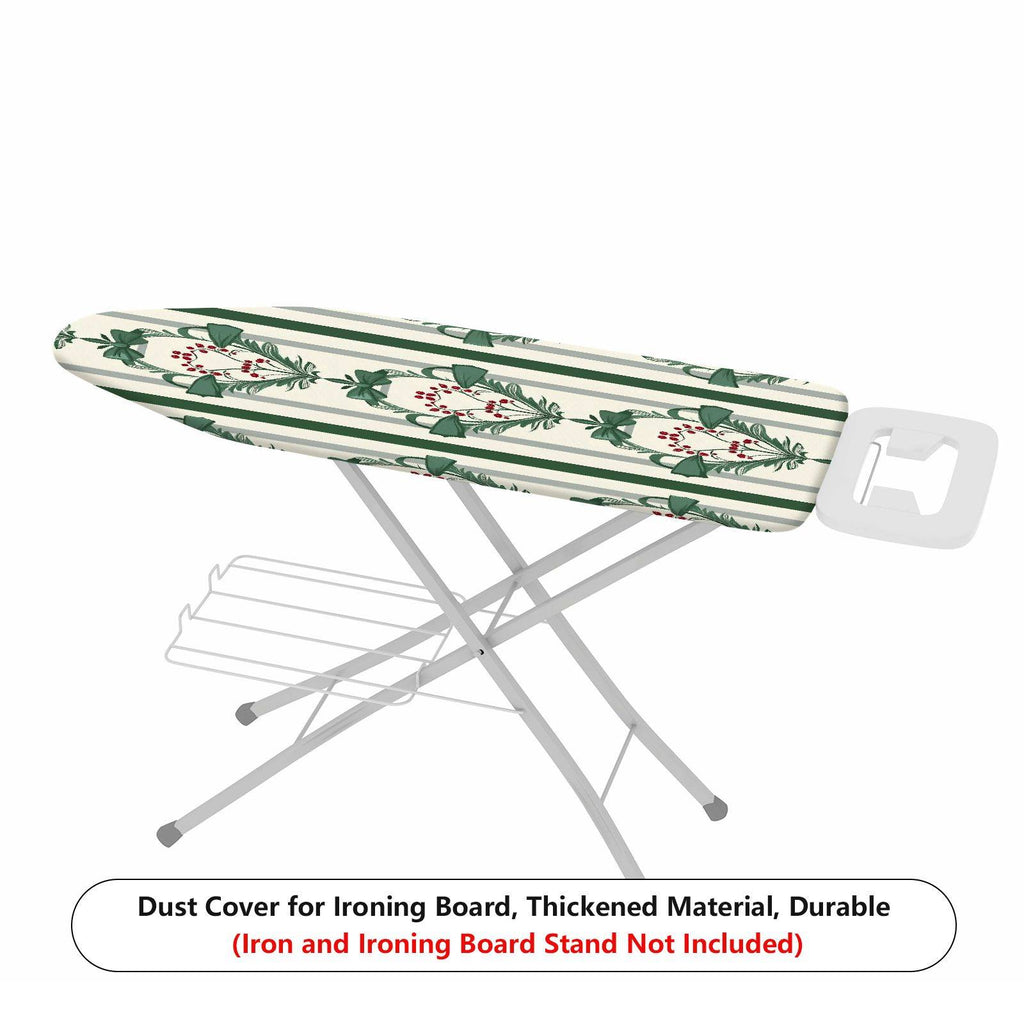 1-Piece Christmas Green Bow Stripe  Ironing Board Cover, Universal Size, Without Board
