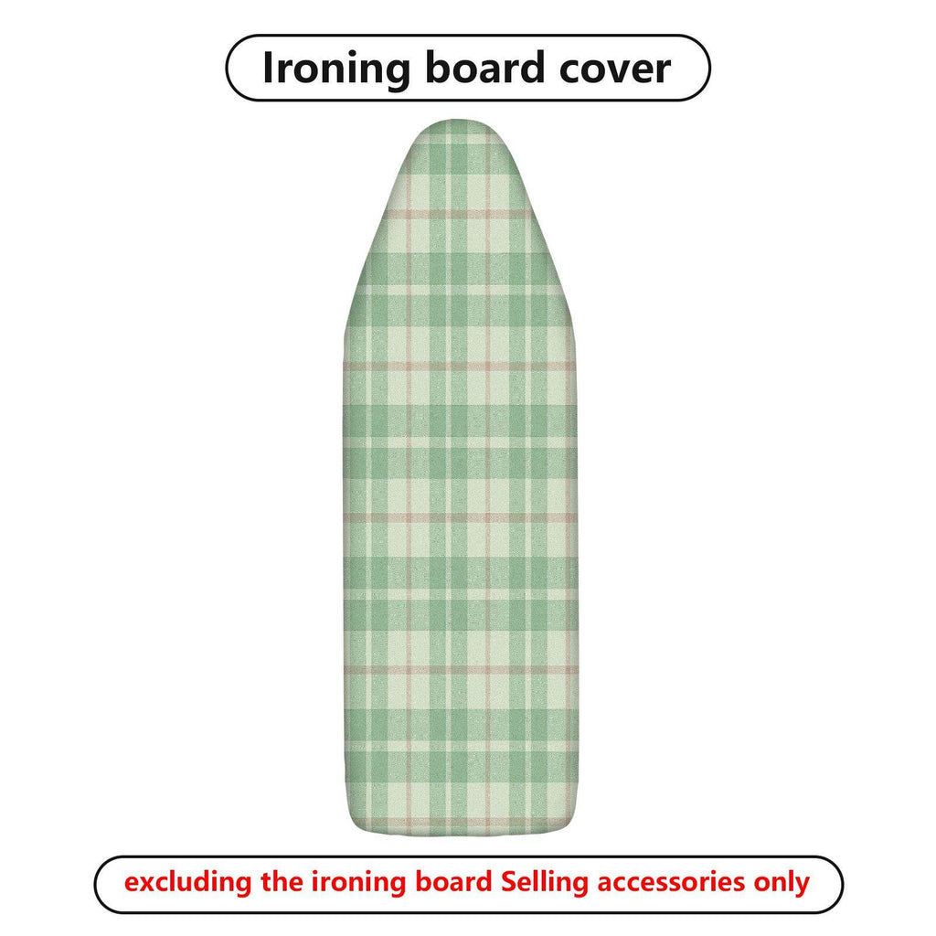 1-Piece Plaid Green Beige  Ironing Board Cover, Universal Size, Without Board