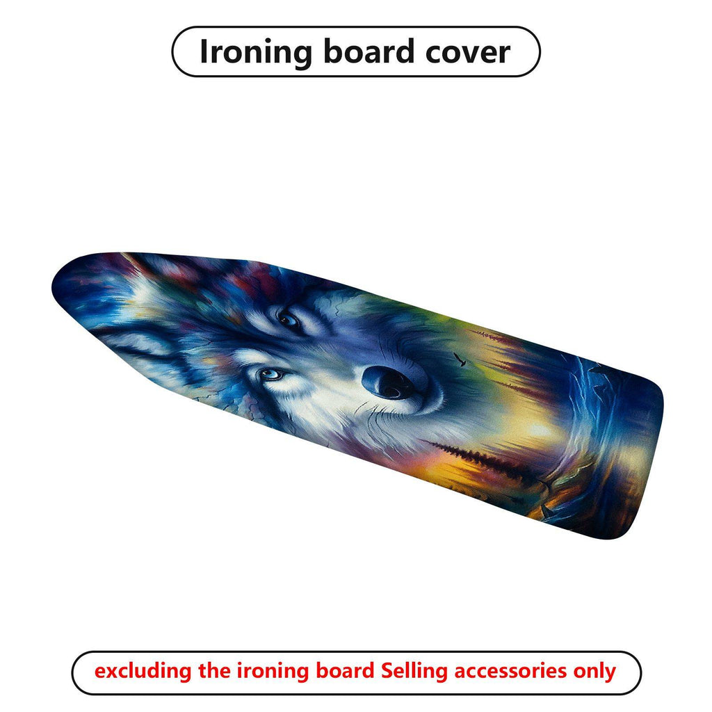 1-Piece Colorful Wolf Art Animal  Ironing Board Cover, Universal Size, Without Board