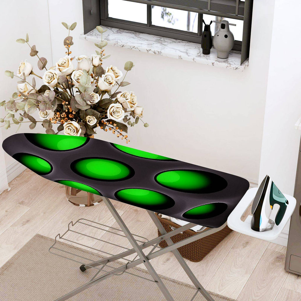 1-Piece Green Oval Pattern Modern Abstract Artistic  Ironing Board Cover, Universal Size, Without Board