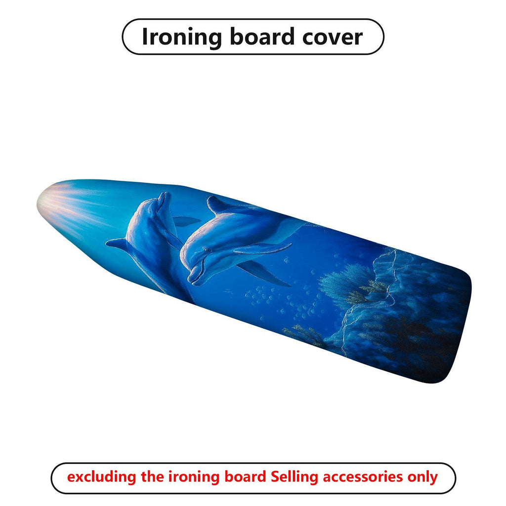 1-Piece Dolphin Ocean Blue  Ironing Board Cover, Universal Size, Without Board