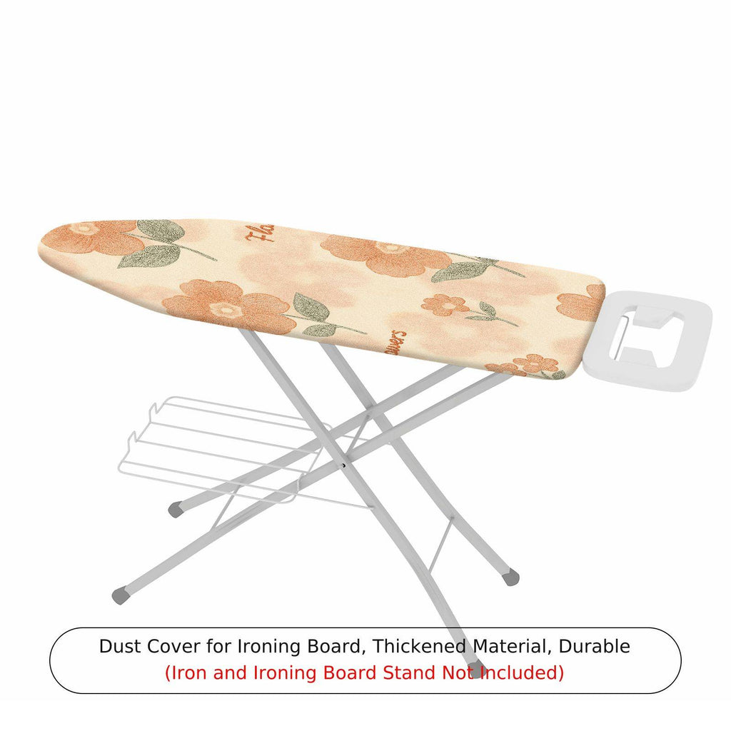 1-Piece Floral Pattern Beige Orange  Ironing Board Cover, Universal Size, Without Board