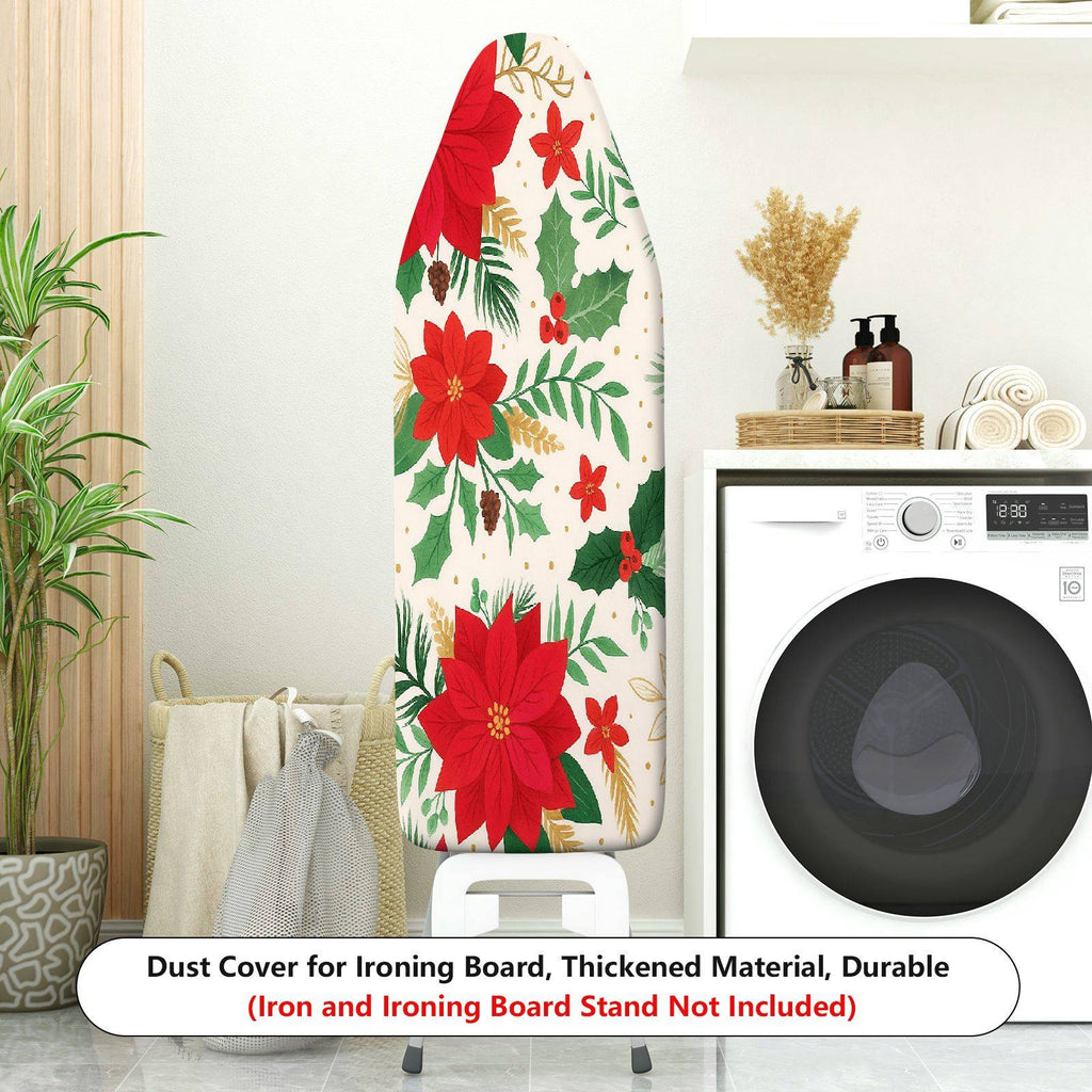 1-Piece Christmas Floral Leaves  Ironing Board Cover, Universal Size, Without Board