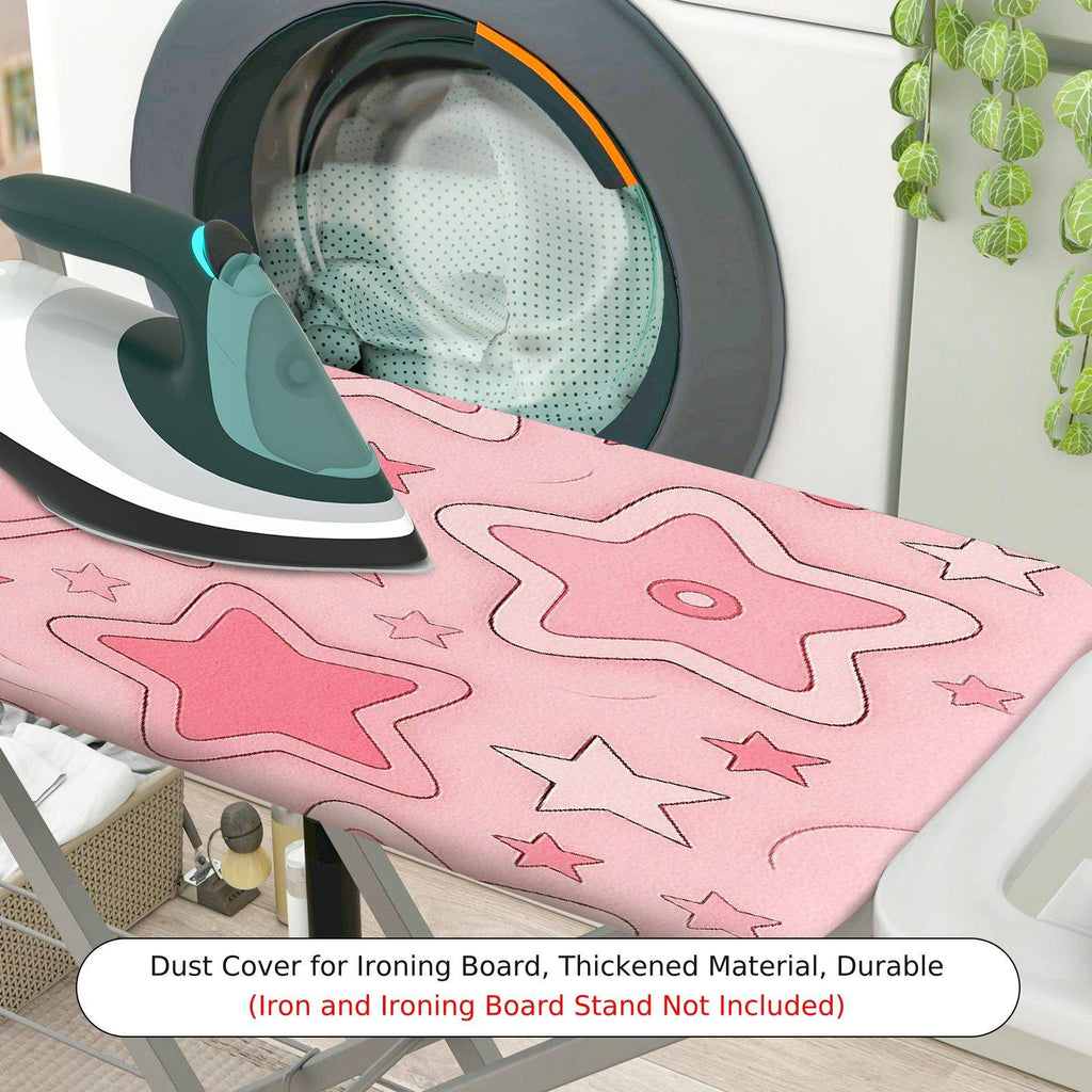 1-Piece Pink Star Pattern Stylish Decorative  Ironing Board Cover, Universal Size, Without Board