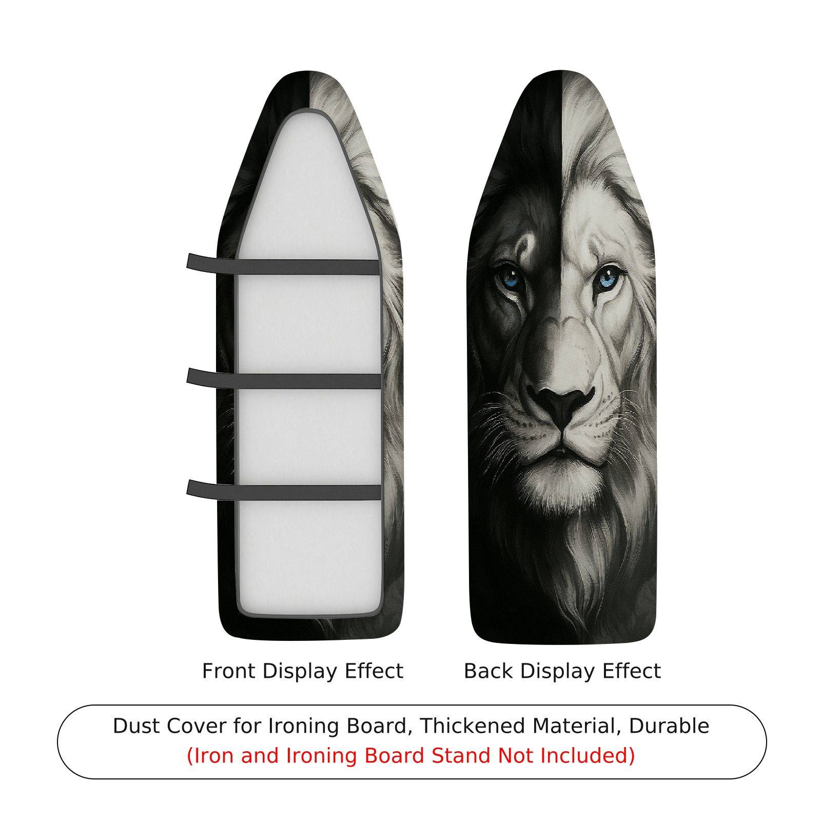 1-Piece Lion Animal Art Black  Ironing Board Cover, Universal Size, Without Board