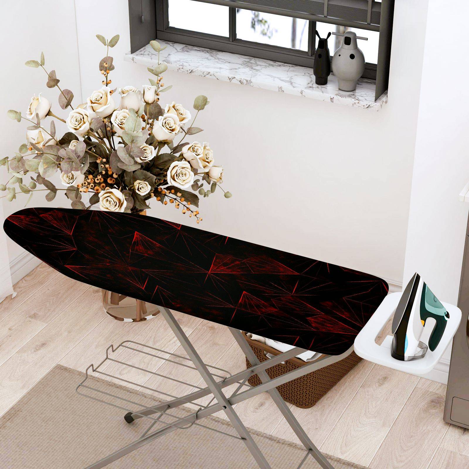 1-Piece Modern Abstract Red  Ironing Board Cover, Universal Size, Without Board