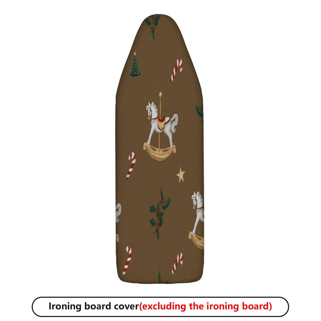 1-Piece Christmas Rocking Horse Holly  Ironing Board Cover, Universal Size, Without Board