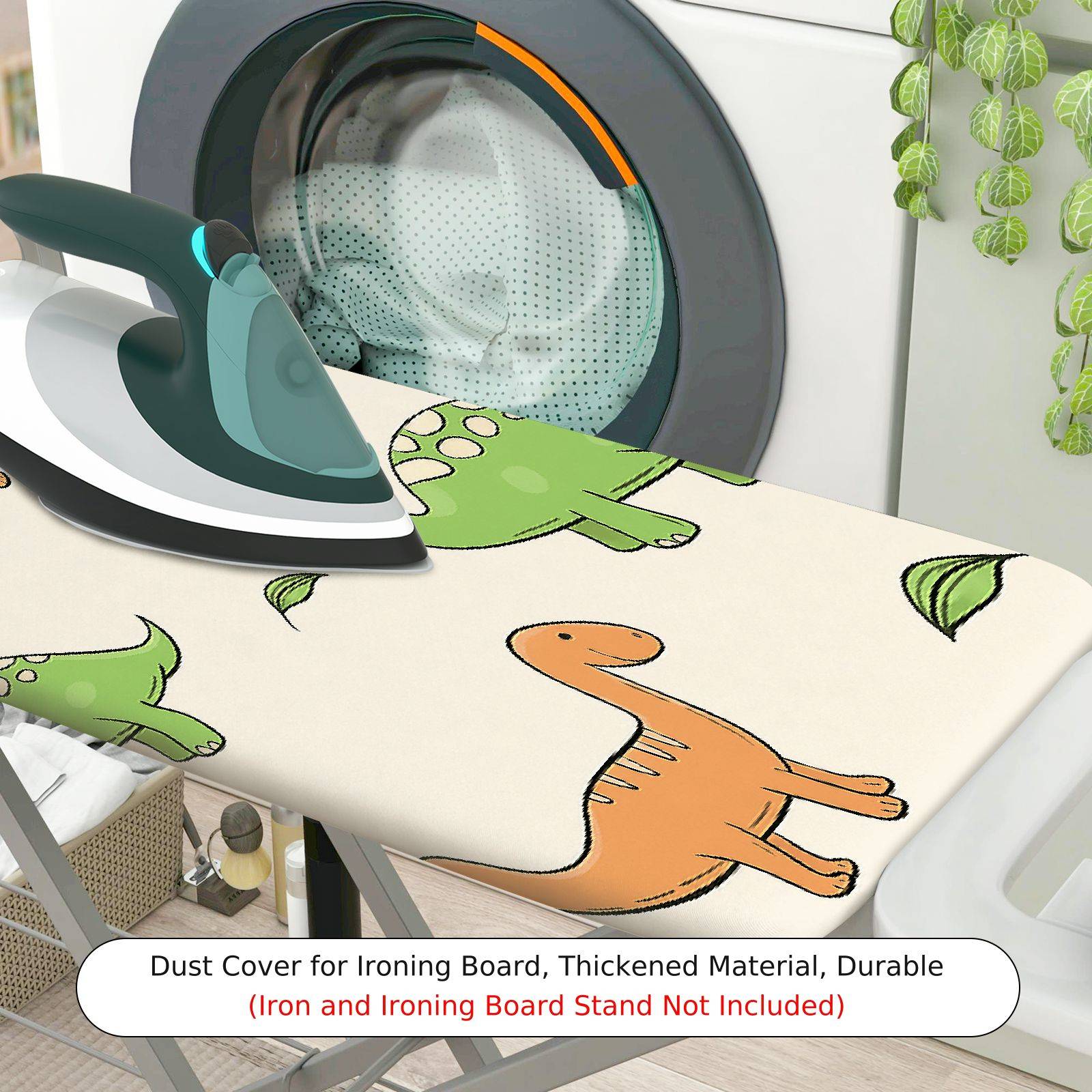1-Piece Dinosaur  Animal Green  Ironing Board Cover, Universal Size, Without Board