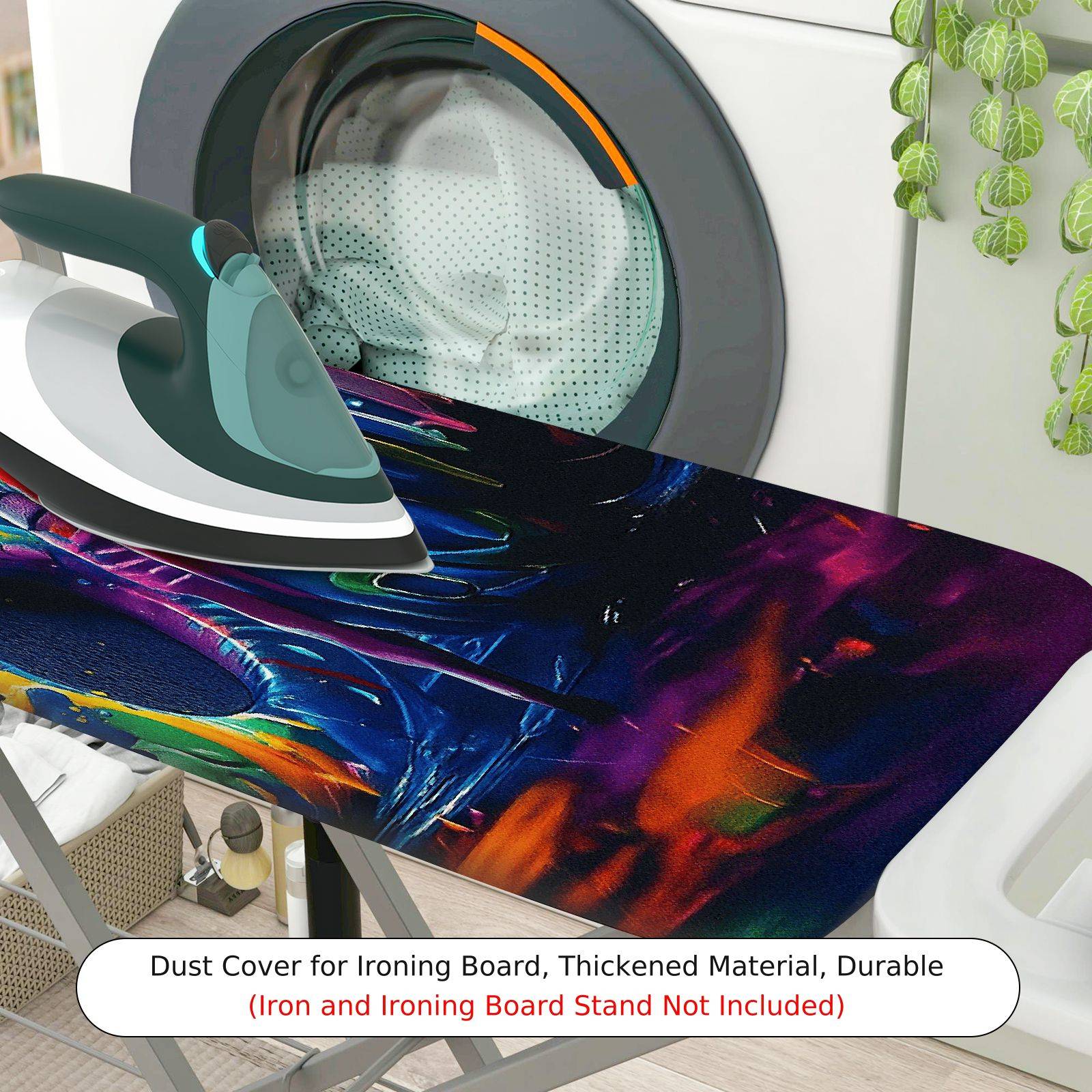 1-Piece Colorful Swirls Abstract Artistic  Ironing Board Cover, Universal Size, Without Board