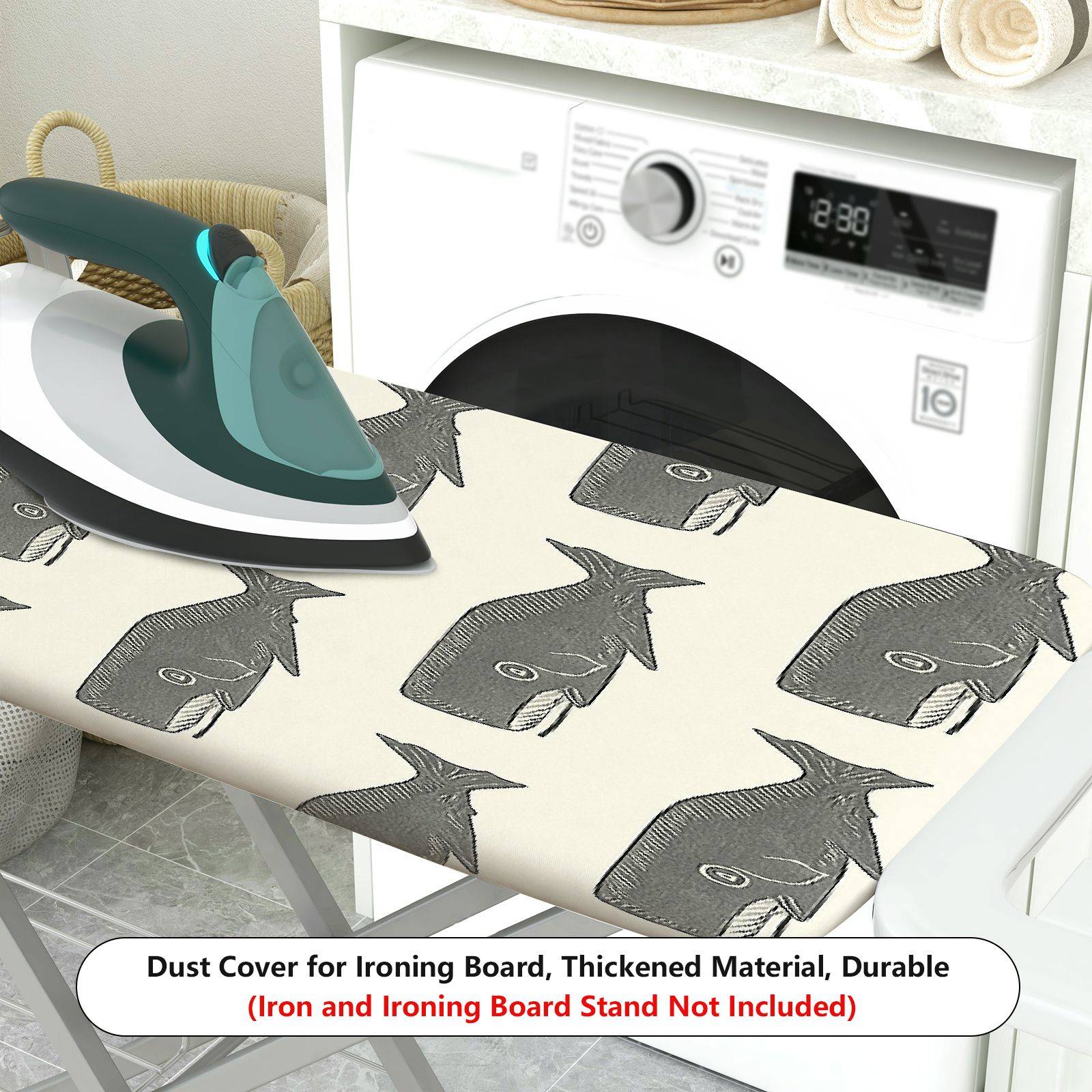 1-Piece Whale Pattern Nautical Ocean  Ironing Board Cover, Universal Size, Without Board