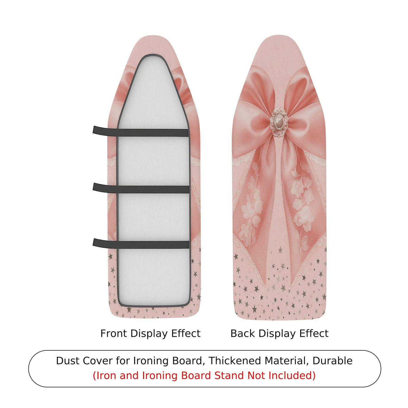 1-Piece Pink Bow Floral Star  Ironing Board Cover, Universal Size, Without Board