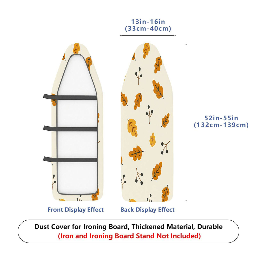 1-Piece Autumn Leaves Pattern Beige  Ironing Board Cover, Universal Size, Without Board