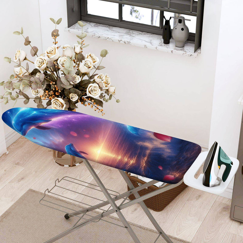 1-Piece Ocean Dolphin Galaxy  Ironing Board Cover, Universal Size, Without Board