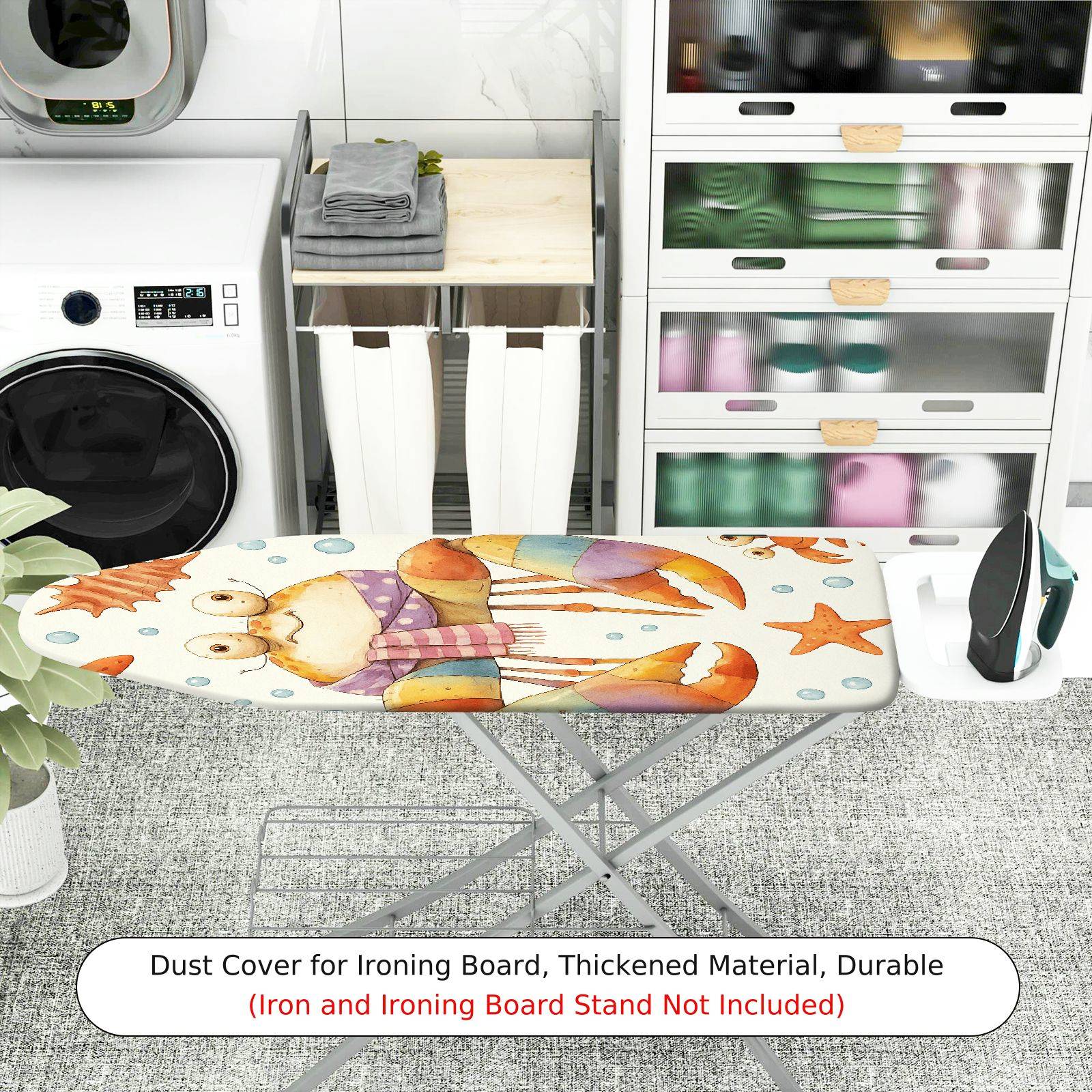 1-Piece Crab Sea Animal  Ironing Board Cover, Universal Size, Without Board