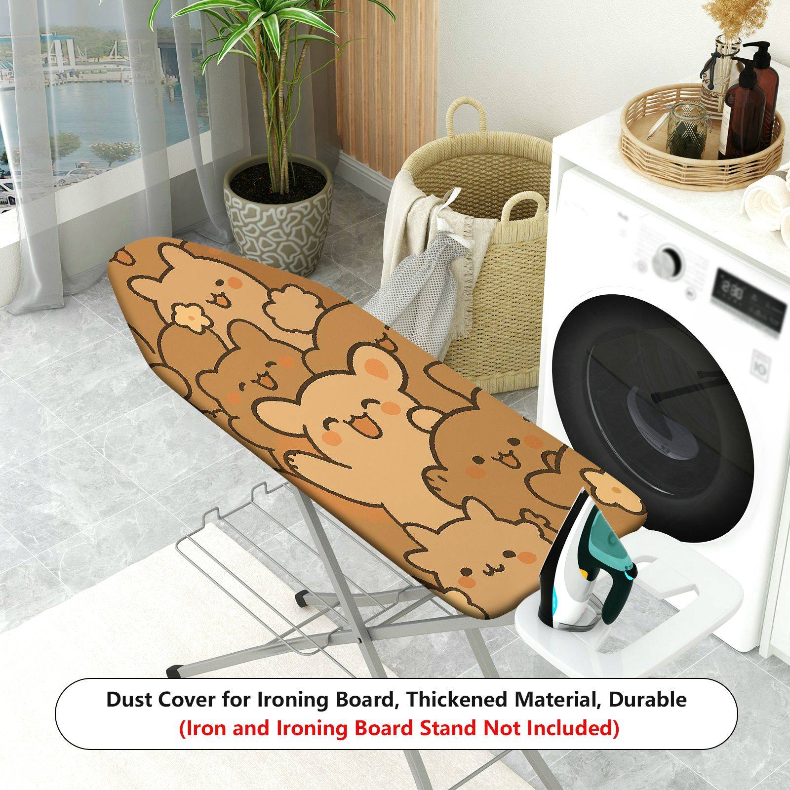 1-Piece Bear Cuteness Animal  Ironing Board Cover, Universal Size, Without Board