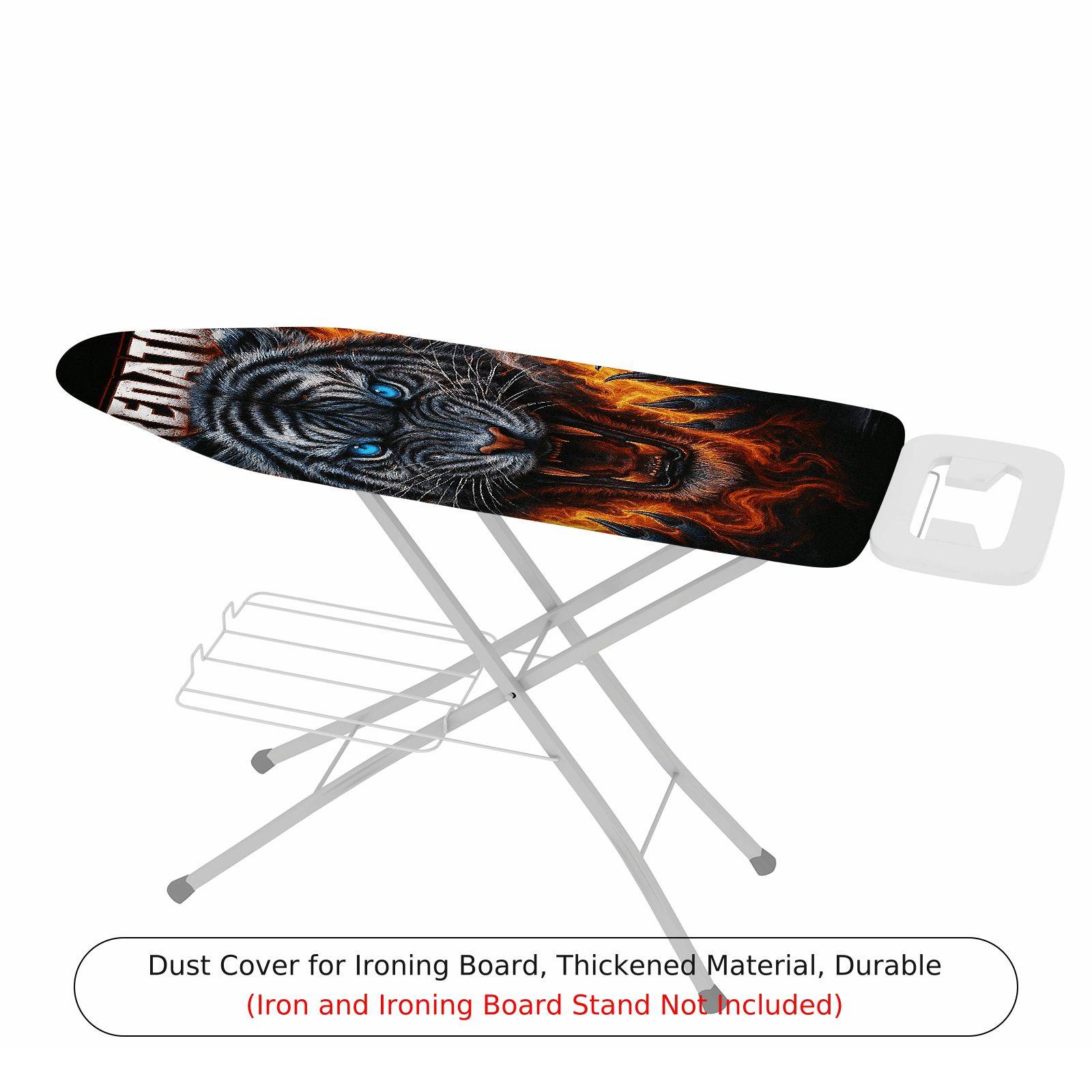 1-Piece Tiger Fire Animal  Ironing Board Cover, Universal Size, Without Board
