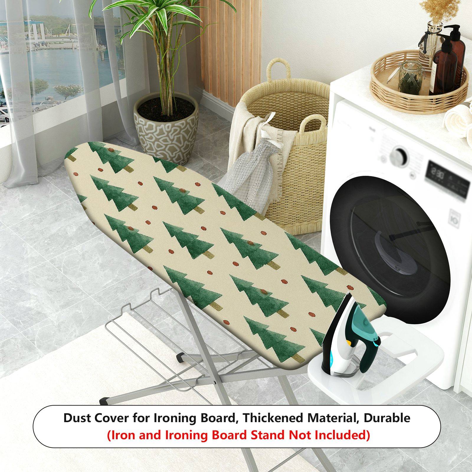 1-Piece Christmas Tree Forest Pattern Holiday  Ironing Board Cover, Universal Size, Without Board