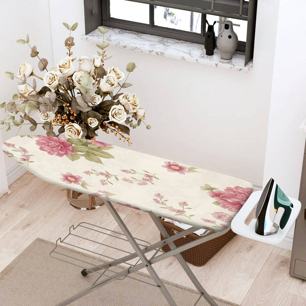 1-Piece Floral Pink Green  Ironing Board Cover, Universal Size, Without Board