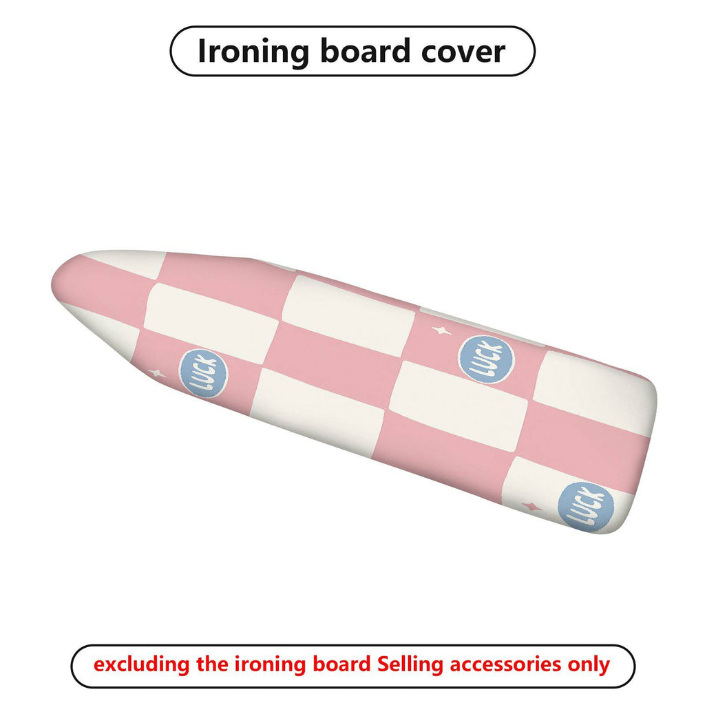 1-Piece Pink Checkered Luck  Ironing Board Cover, Universal Size, Without Board