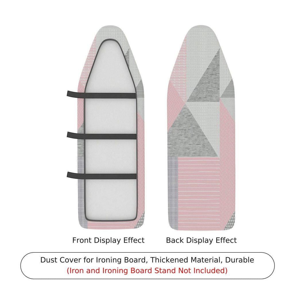 1-Piece Geometric Pink Grey  Ironing Board Cover, Universal Size, Without Board