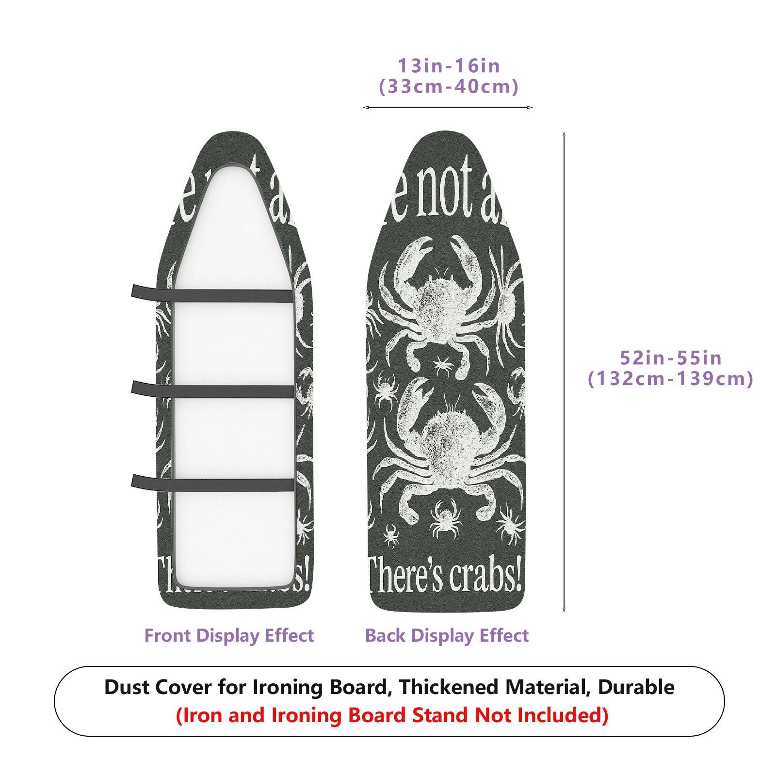 1-Piece Crab Sea Animal Nautical  Ironing Board Cover, Universal Size, Without Board