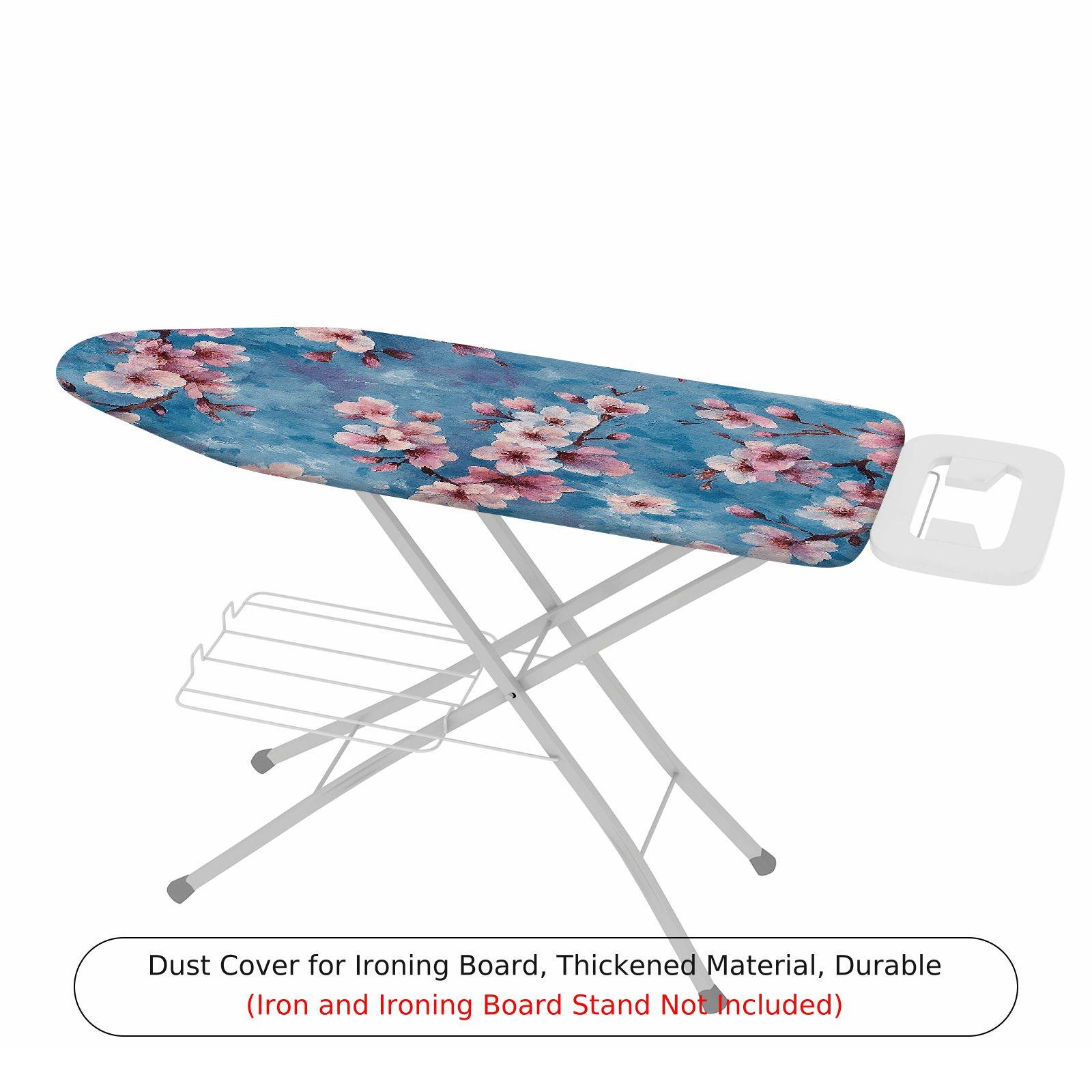 1-Piece Floral Blue Pink Blossom  Ironing Board Cover, Universal Size, Without Board