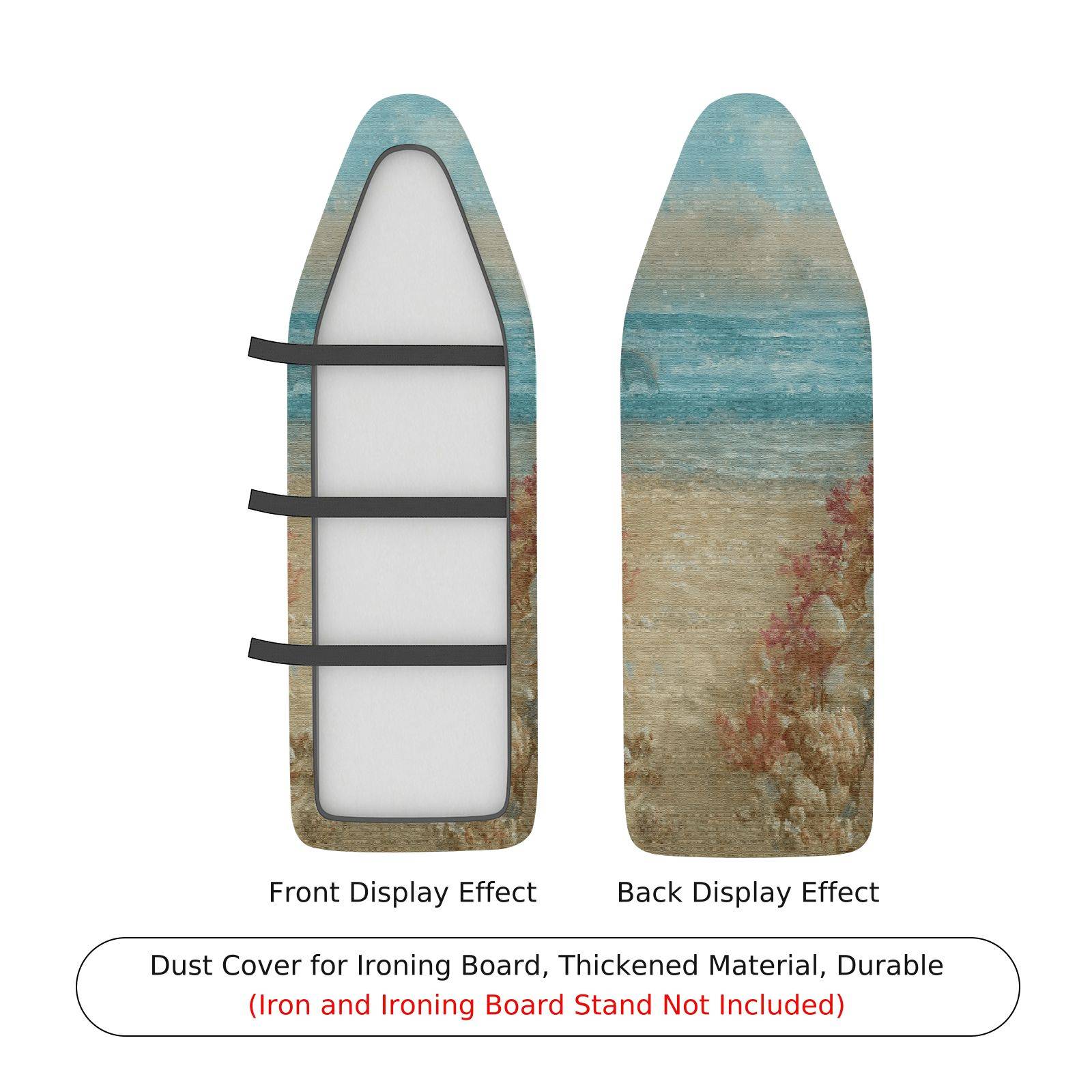 1-Piece Ocean Beach Landscape  Ironing Board Cover, Universal Size, Without Board