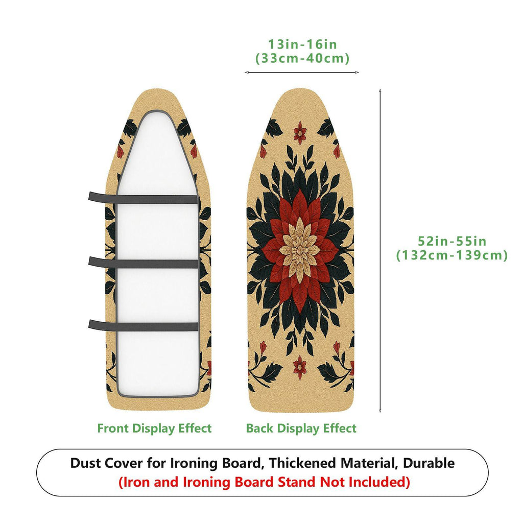 1-Piece Floral Red Beige Black  Ironing Board Cover, Universal Size, Without Board