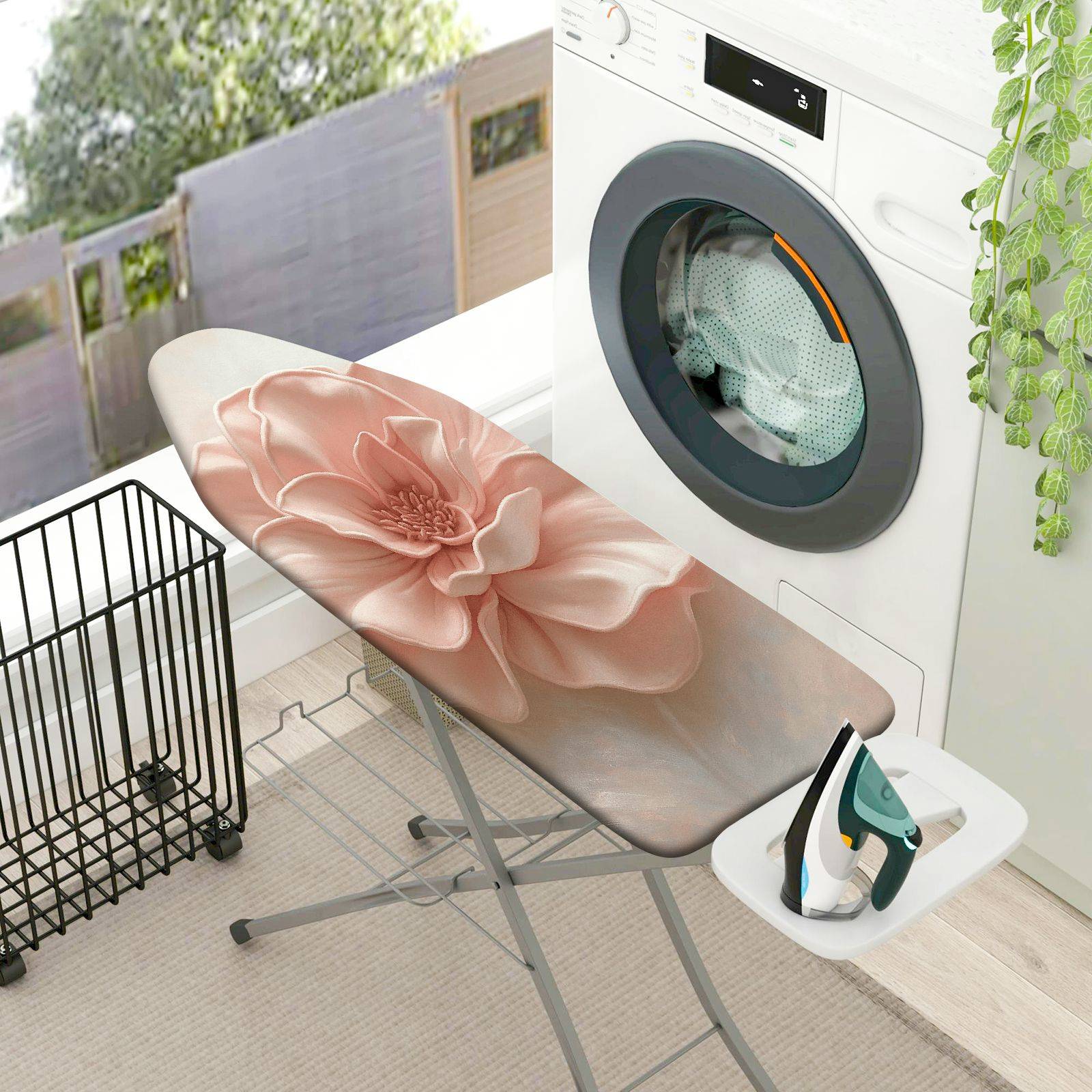 1-Piece Floral Elegant Pink  Ironing Board Cover, Universal Size, Without Board