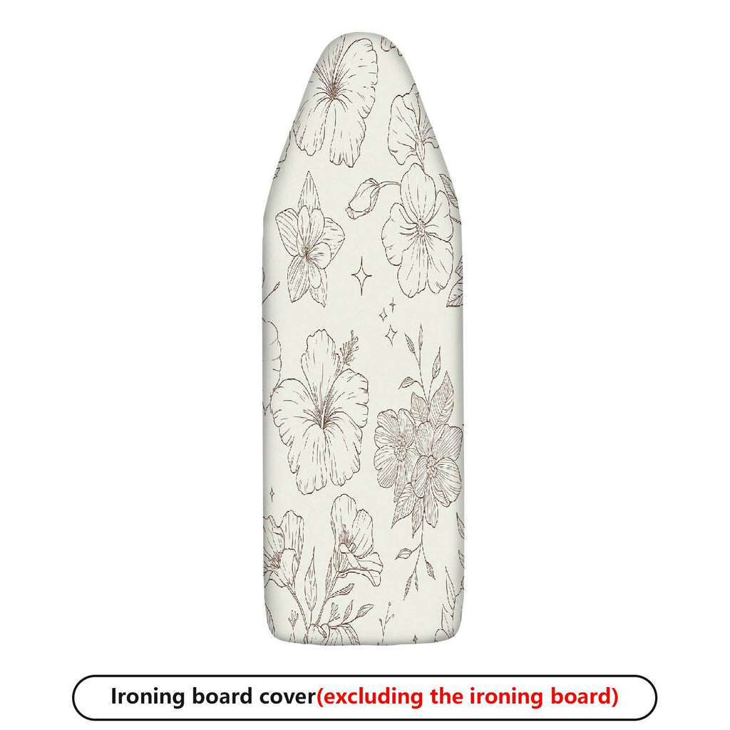 1-Piece Floral Pattern Beige Elegant  Ironing Board Cover, Universal Size, Without Board