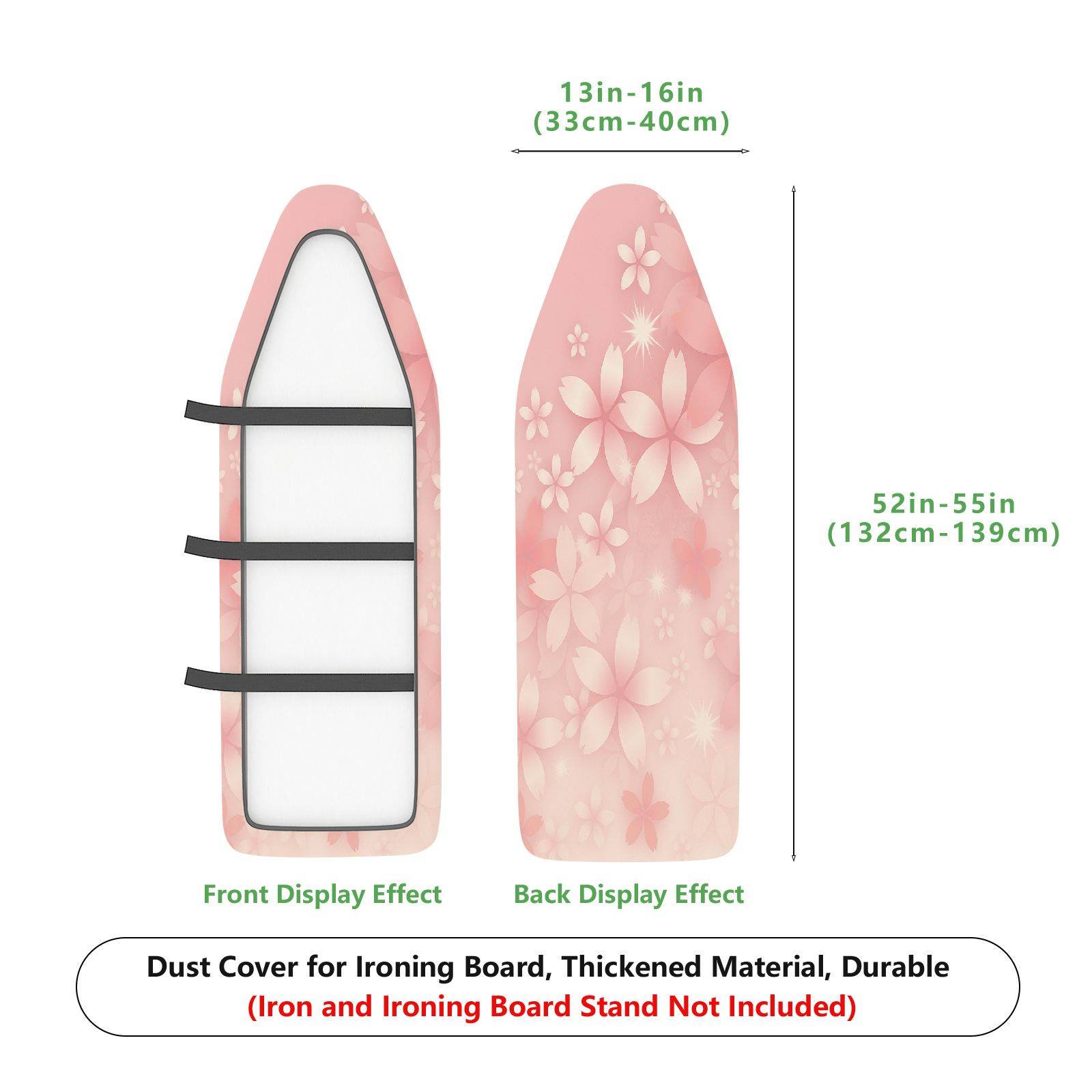1-Piece Floral Butterfly Pink  Ironing Board Cover, Universal Size, Without Board