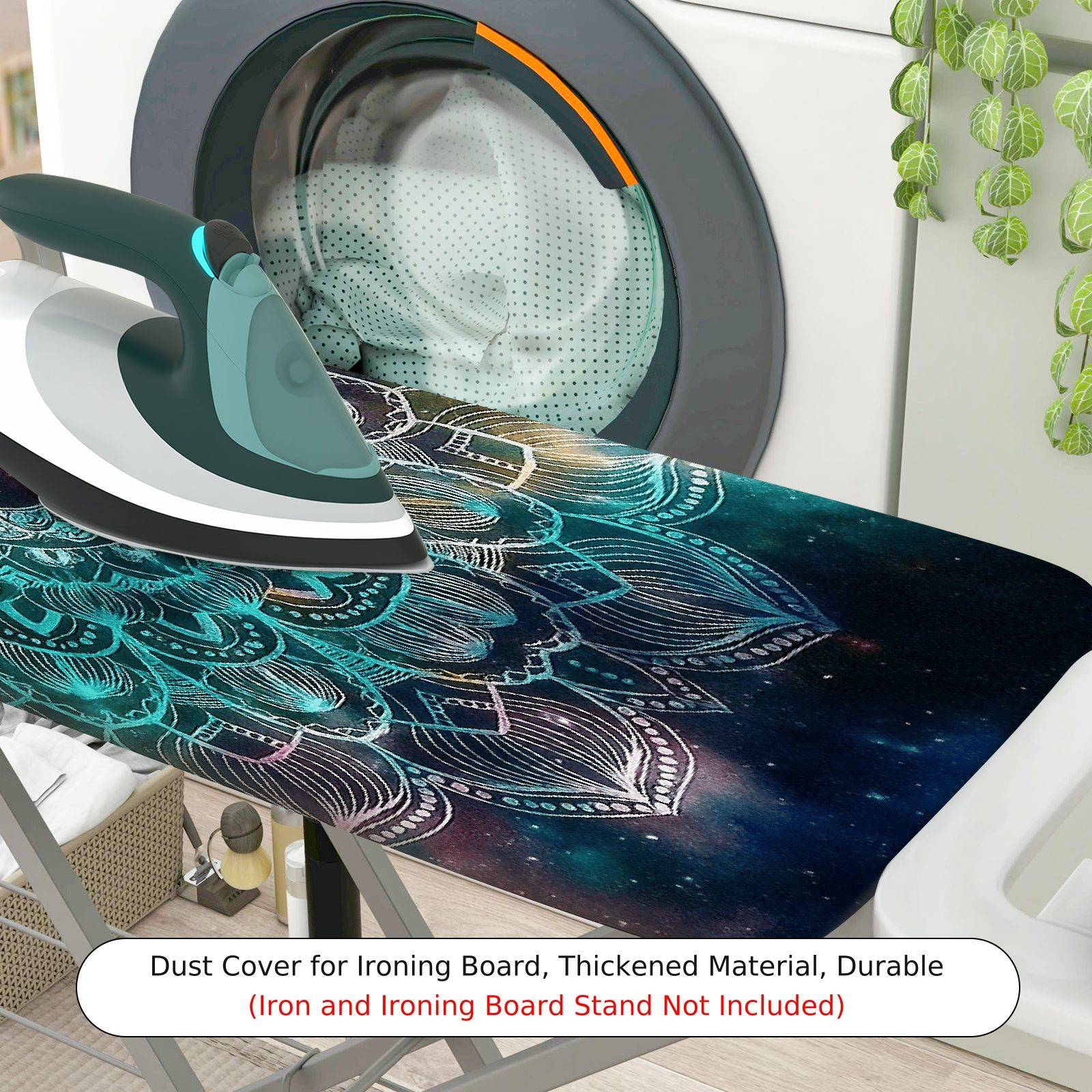 1-Piece Mandala Abstract Blue  Ironing Board Cover, Universal Size, Without Board