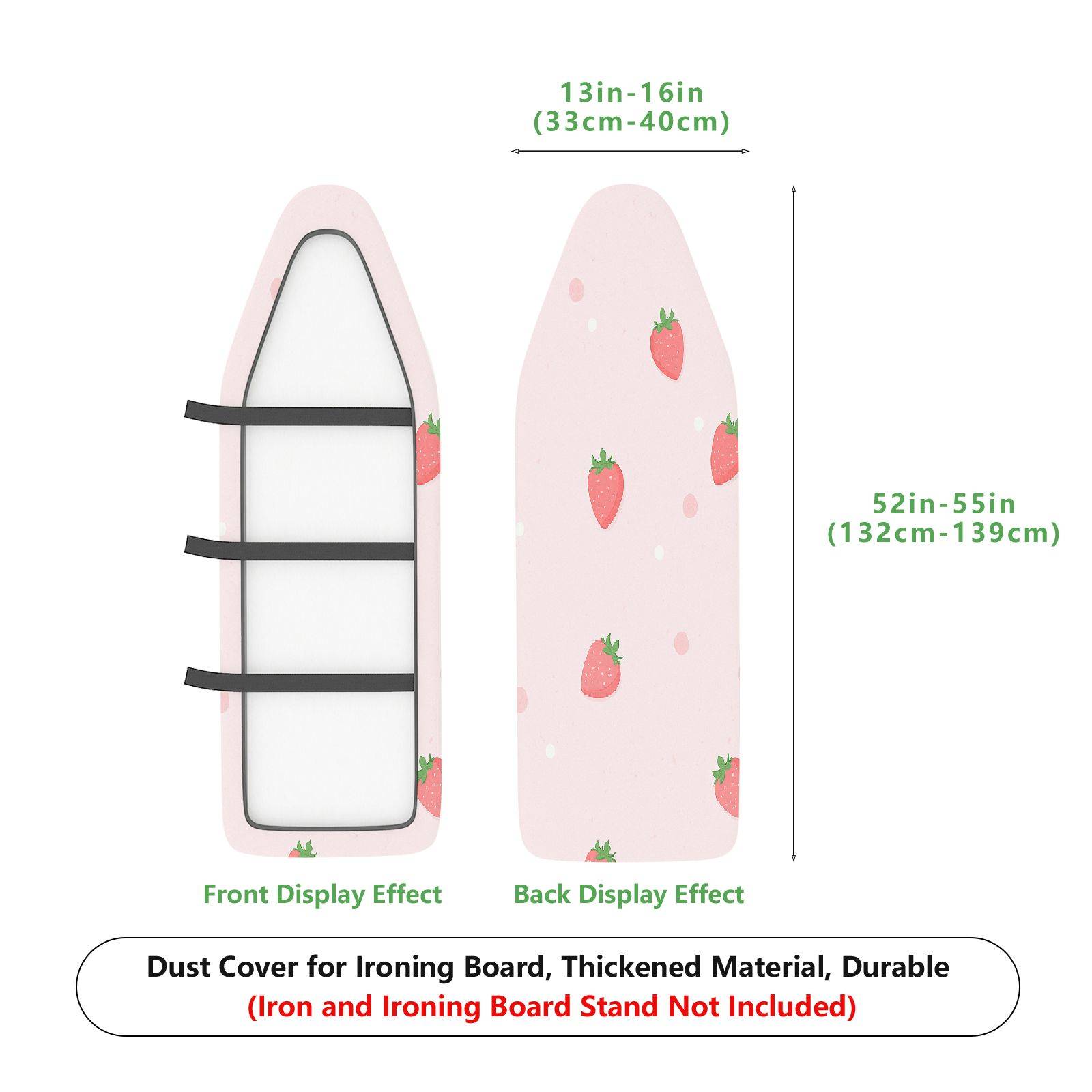 1-Piece Strawberry Pink Cute  Ironing Board Cover, Universal Size, Without Board