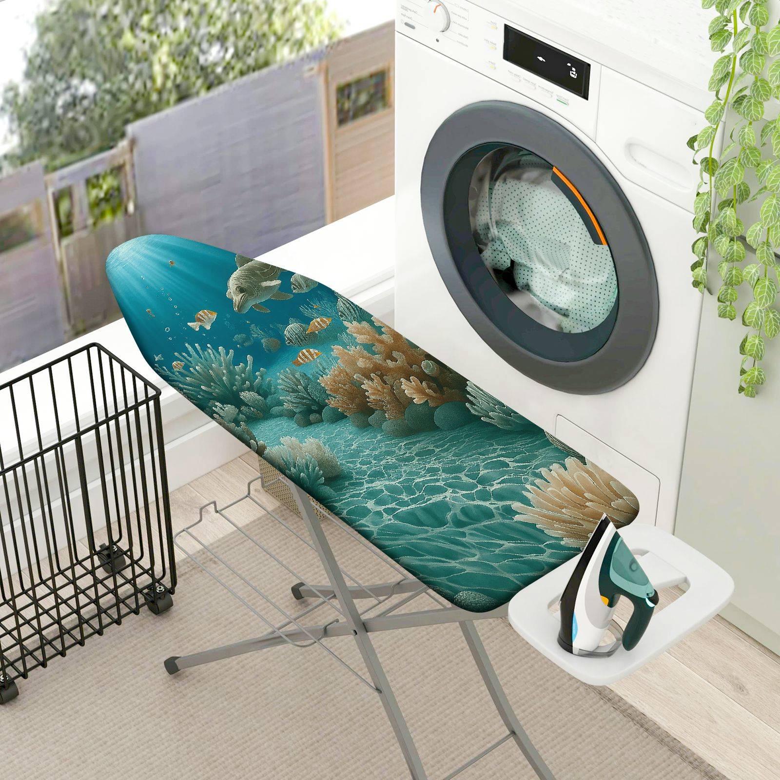 1-Piece Coral Sea Ocean Marine  Ironing Board Cover, Universal Size, Without Board