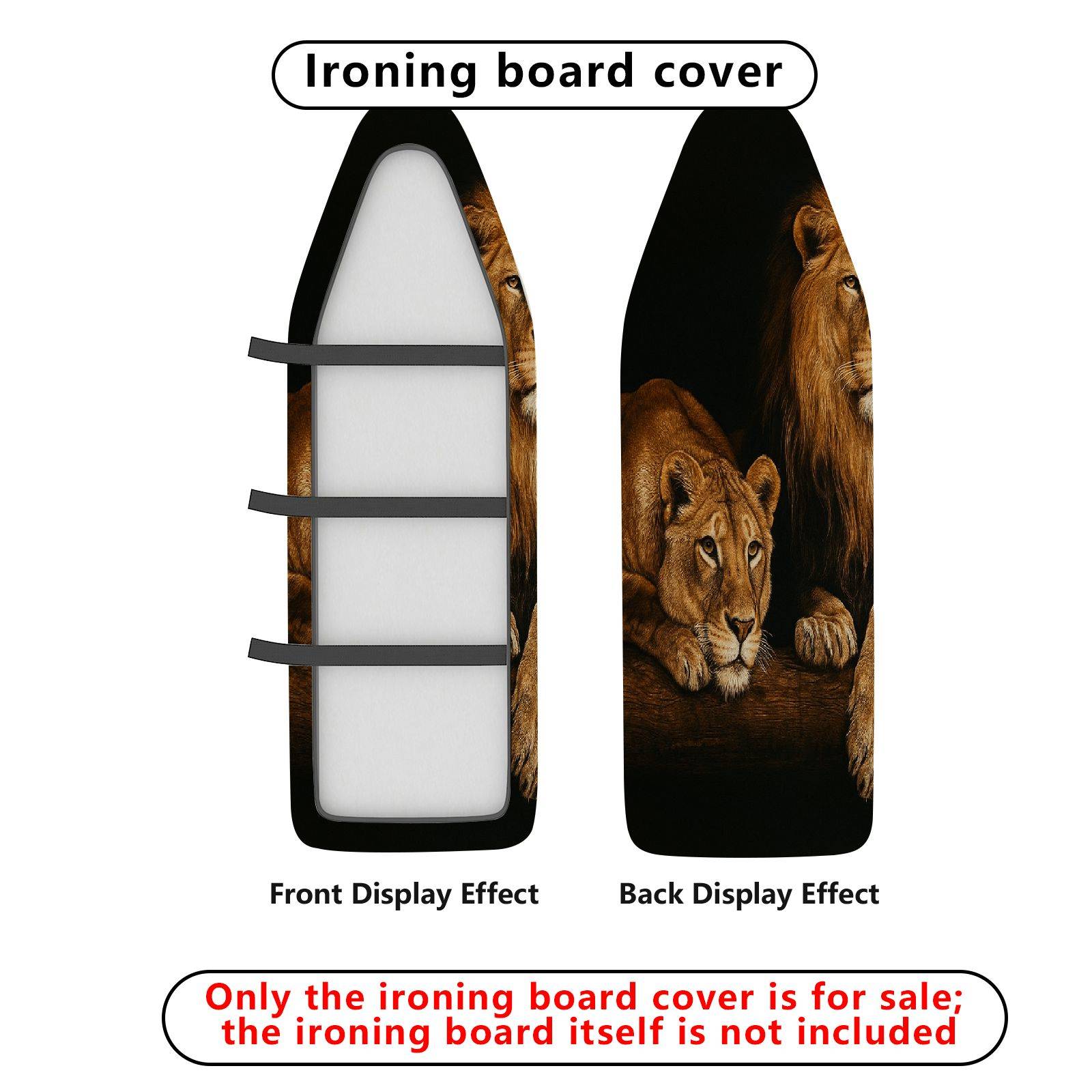 1-Piece Lion Animal Elegant  Ironing Board Cover, Universal Size, Without Board