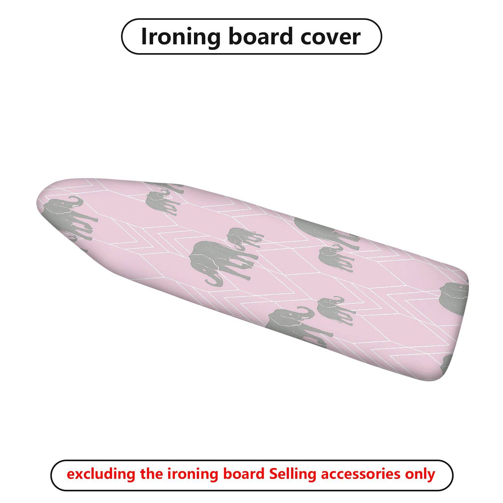 1-Piece Elephant Pink Grey  Ironing Board Cover, Universal Size, Without Board