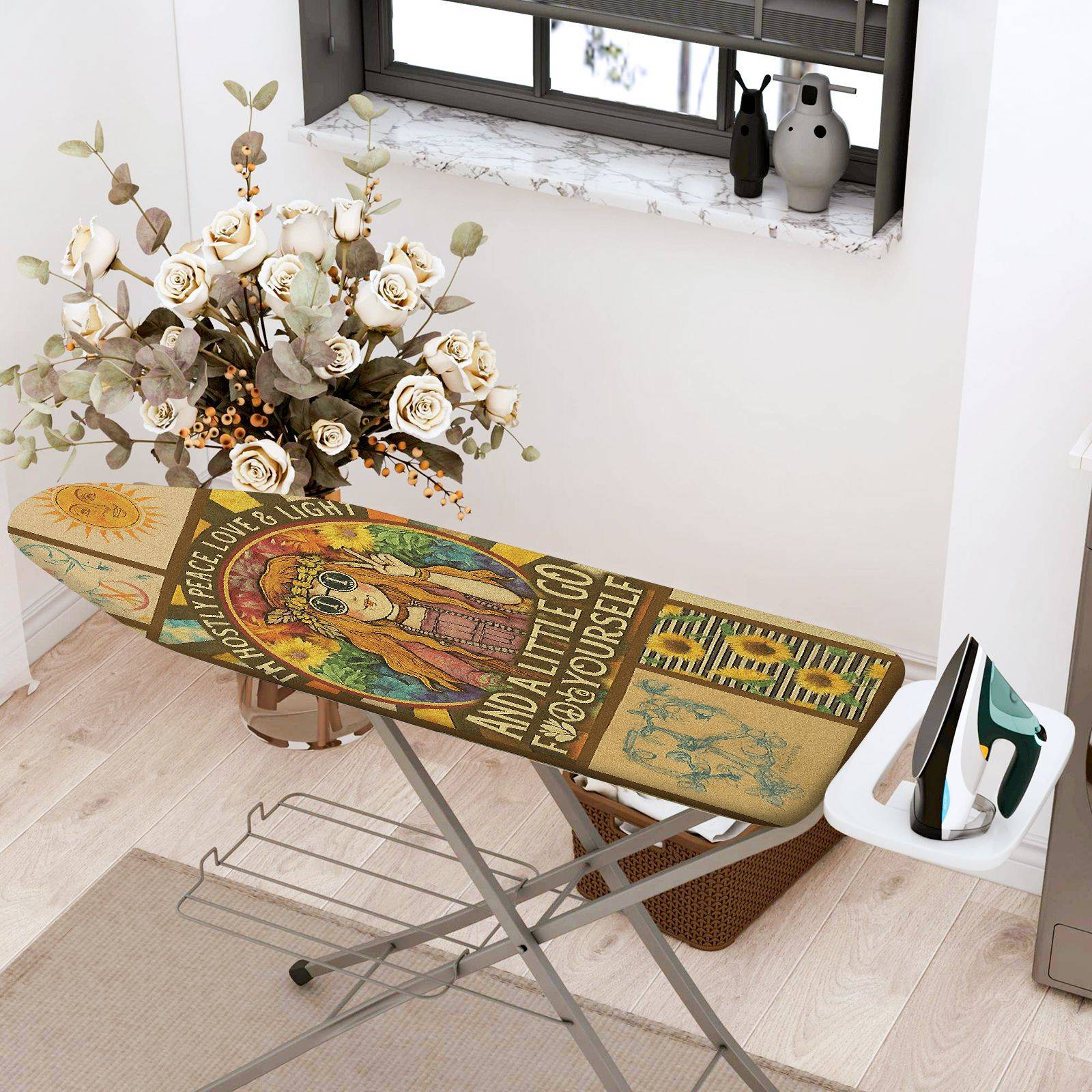 1-Piece Retro Bohemian Artistic  Ironing Board Cover, Universal Size, Without Board