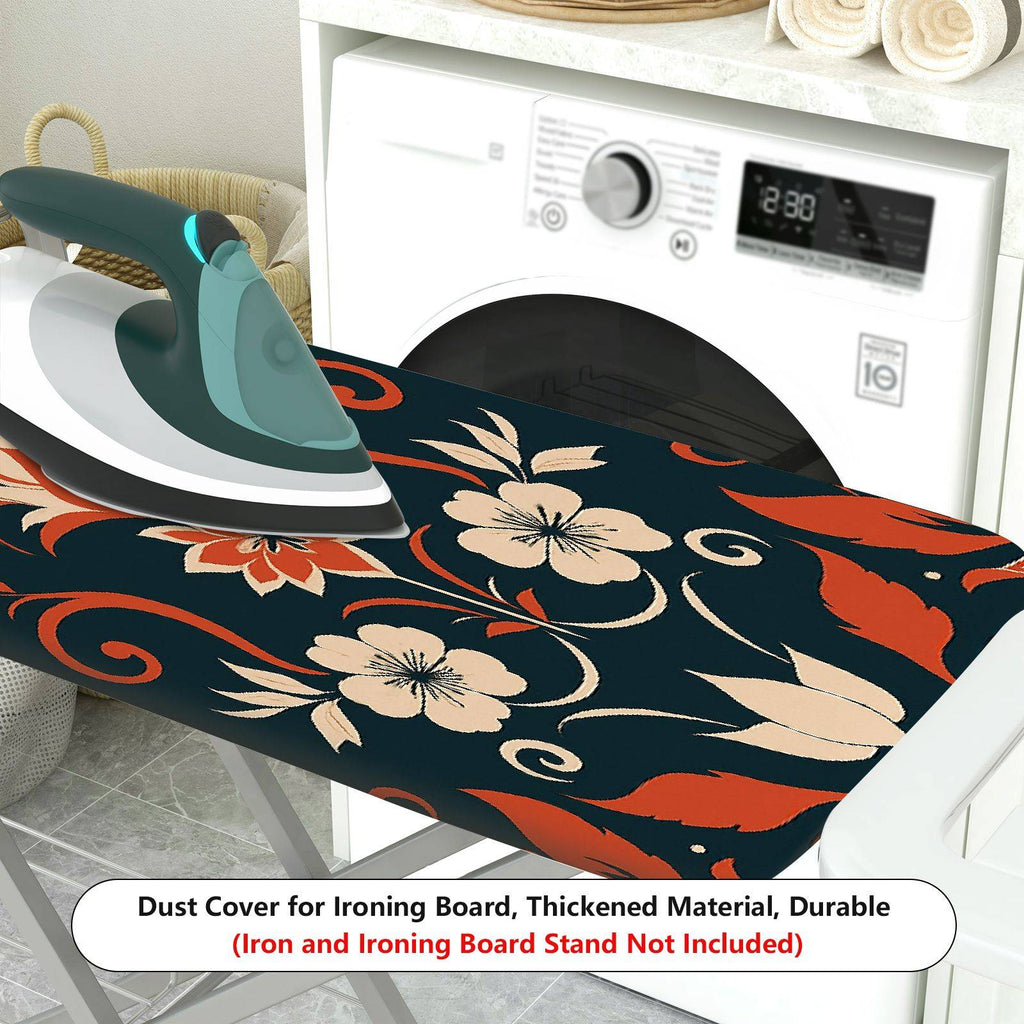 1-Piece Floral Pattern Orange Black Beige  Ironing Board Cover, Universal Size, Without Board