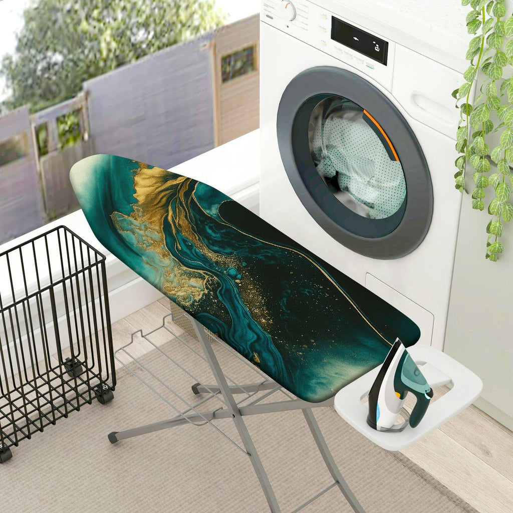 1-Piece Abstract Art Elegant Waves Marble  Ironing Board Cover, Universal Size, Without Board
