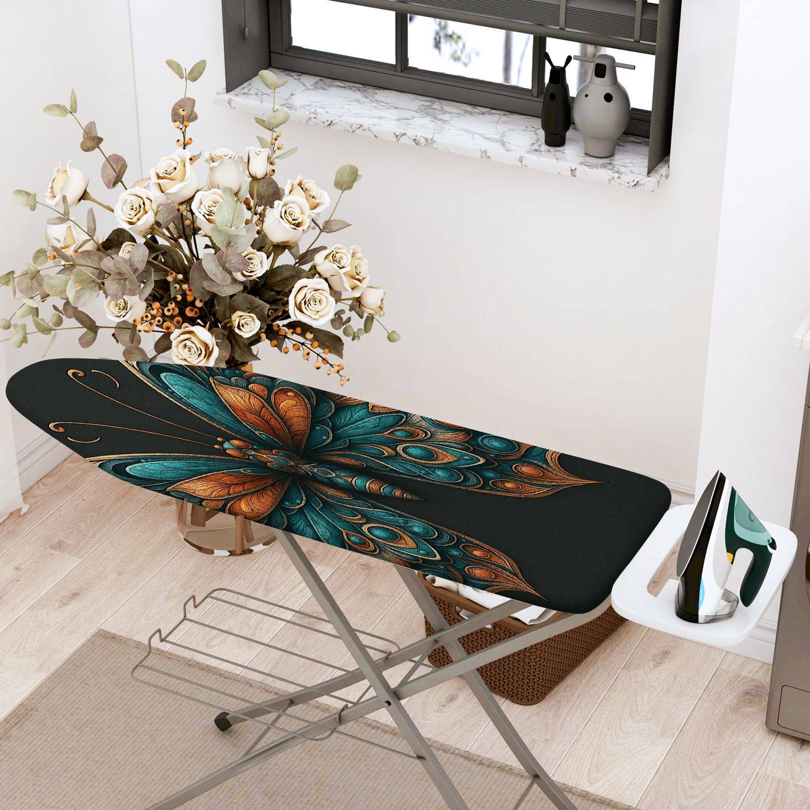 1-Piece Butterfly Abstract Art Colorful  Ironing Board Cover, Universal Size, Without Board