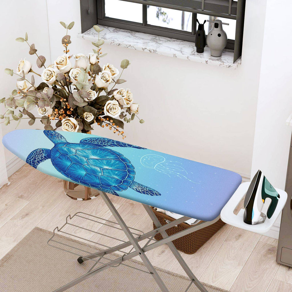 1-Piece Blue Sea Turtle Ocean Nature  Ironing Board Cover, Universal Size, Without Board