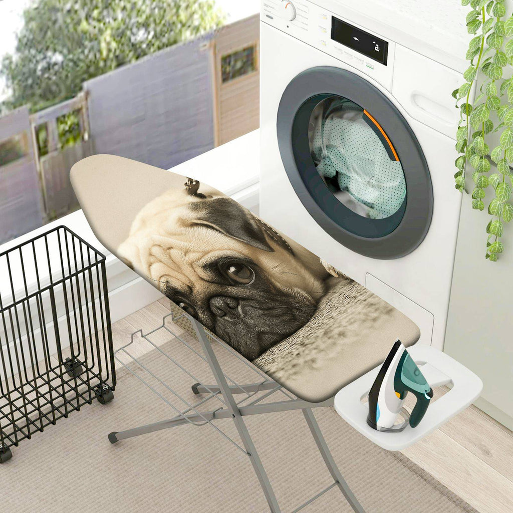 1-Piece Pug Dog Cute Animal  Ironing Board Cover, Universal Size, Without Board